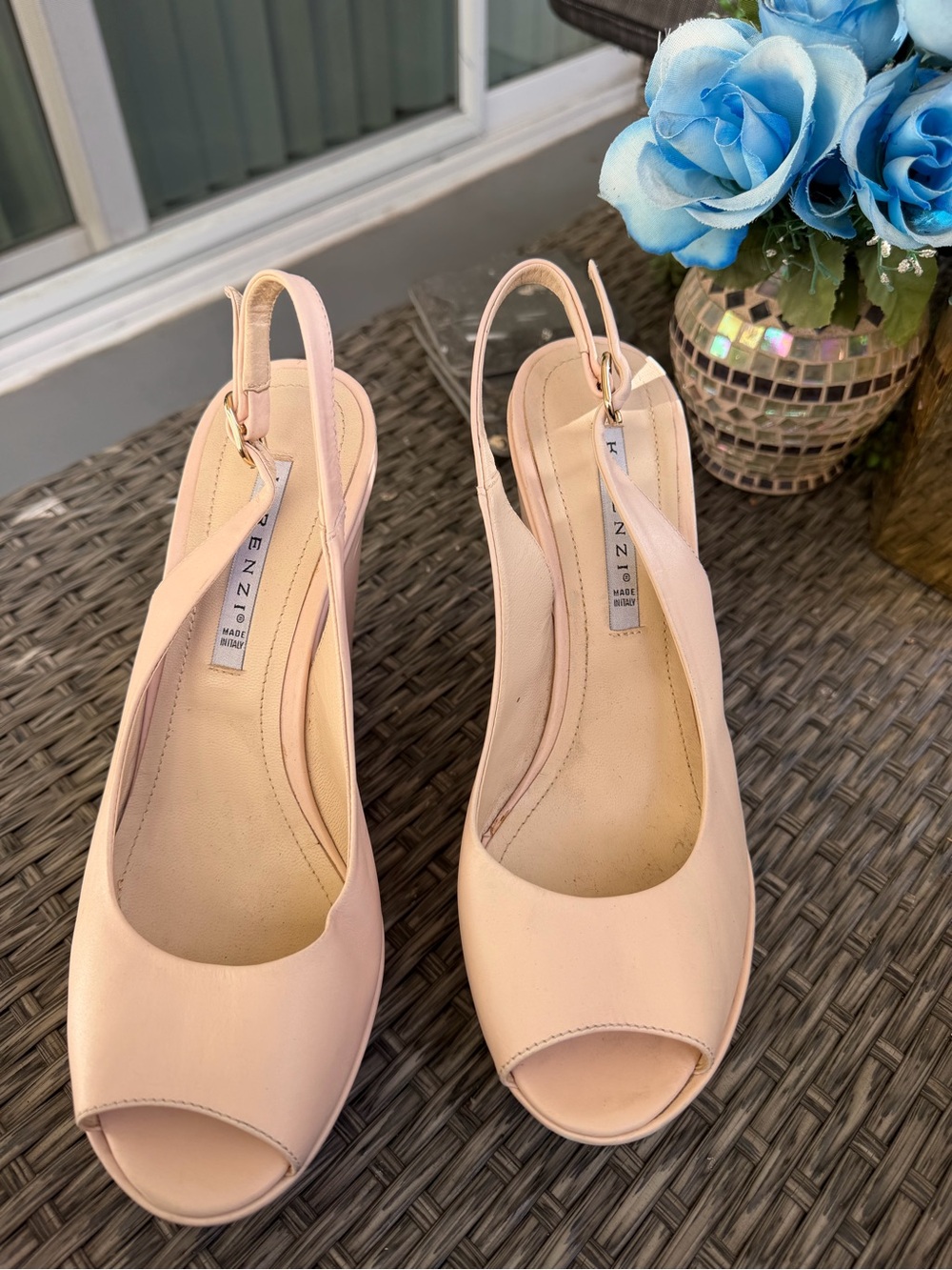 Alfani Blush Pink Slingback Peep-Toe Heels